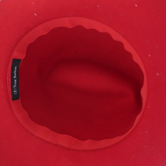 TRENT NATHAN CLASSIC FELT FEDORA/HAT RED - Picture 3 of 4